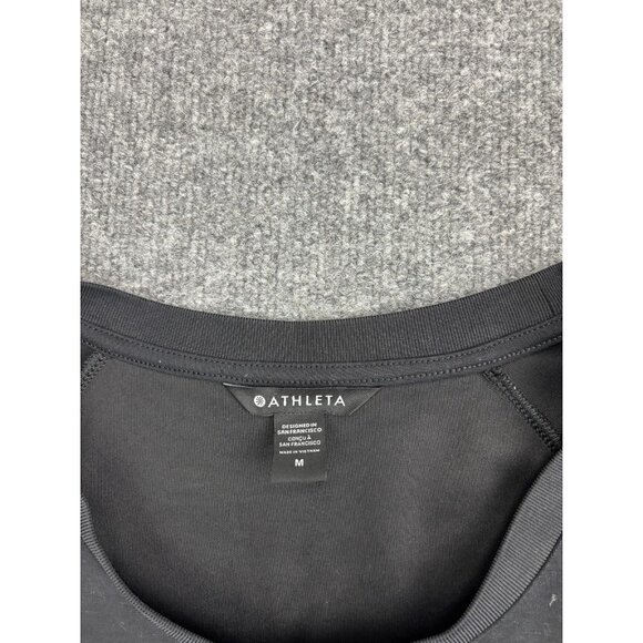 Athleta Seasport Sweatshirt Womens Medium Black Scoop Neck Long Sleeve Pullover - Picture 2 of 8